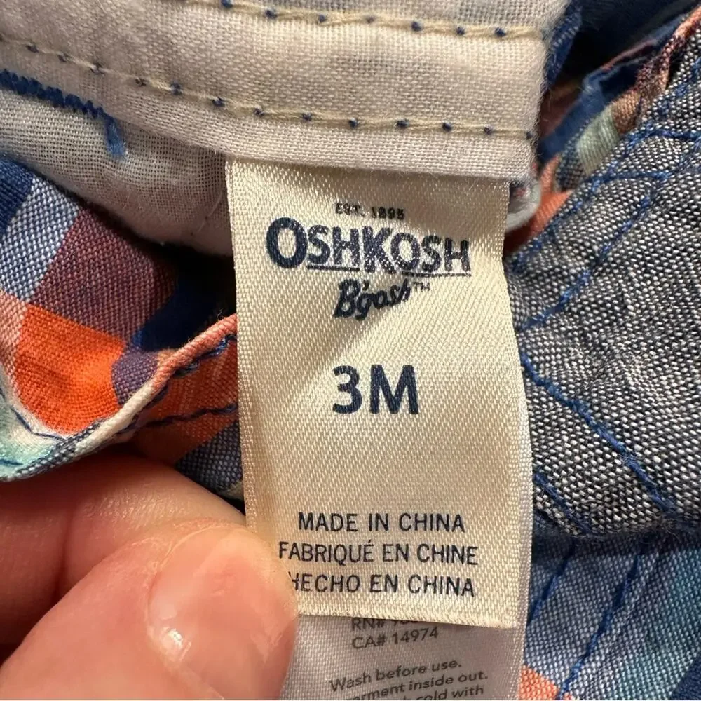 OshKosh B'Gosh Infant Size 3 Months Plaid Overalls